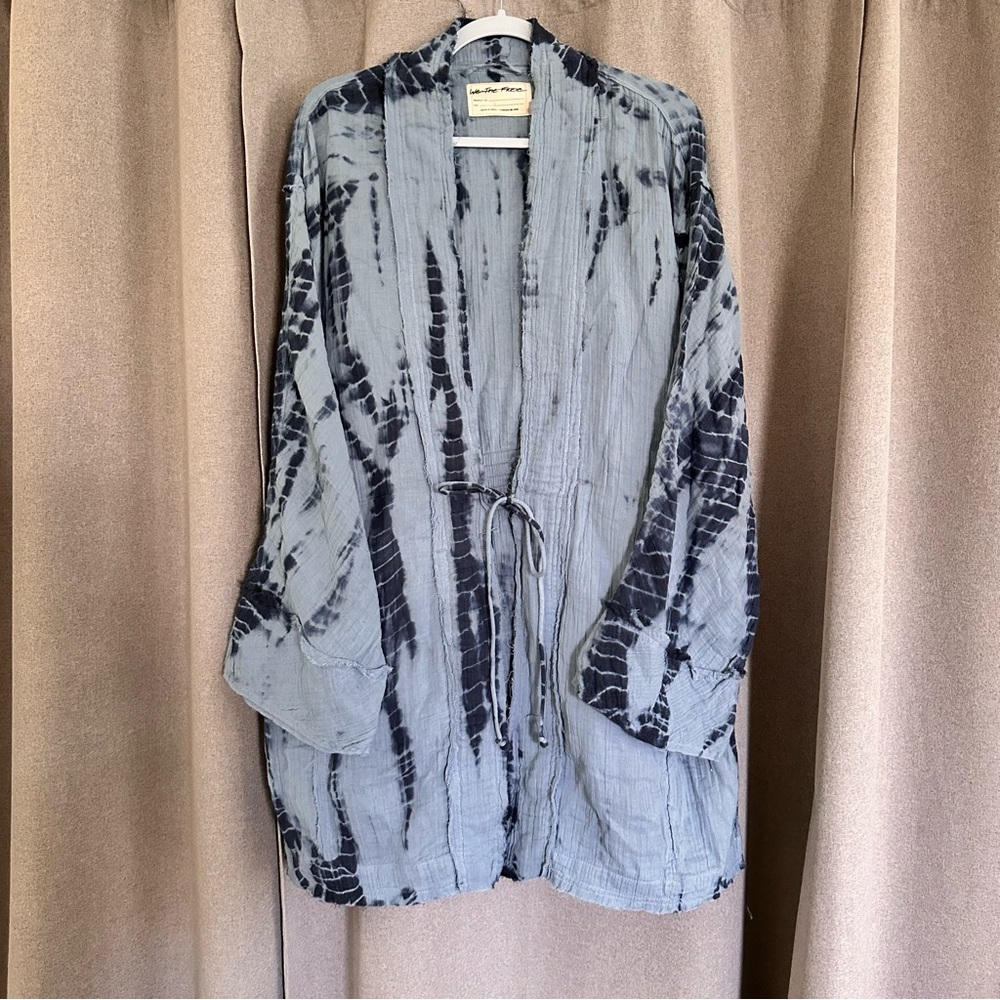 We The Free indigo Tie-Dye kimono Tunic robe oversized